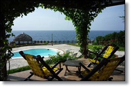view of the ocean in the villa located in rio san juan
