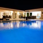 the bachelor party villa in Sosua seen at night